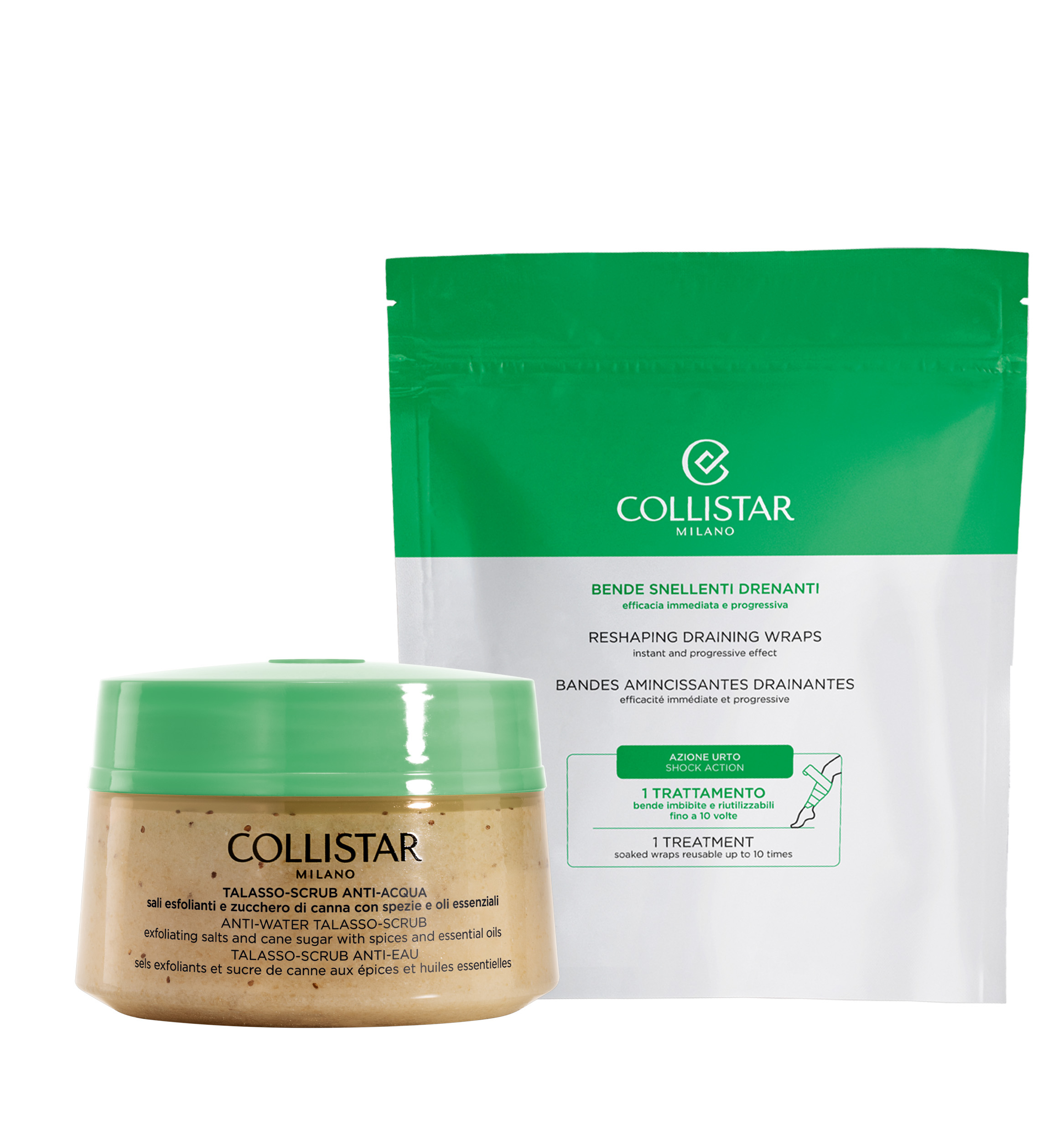 RESHAPING DRAINING WRAPS + TALASSO-SCRUB GEGEN WASSEREINLAGERUNGEN 300g - Cellulite | Collistar - Shop Online Ufficiale