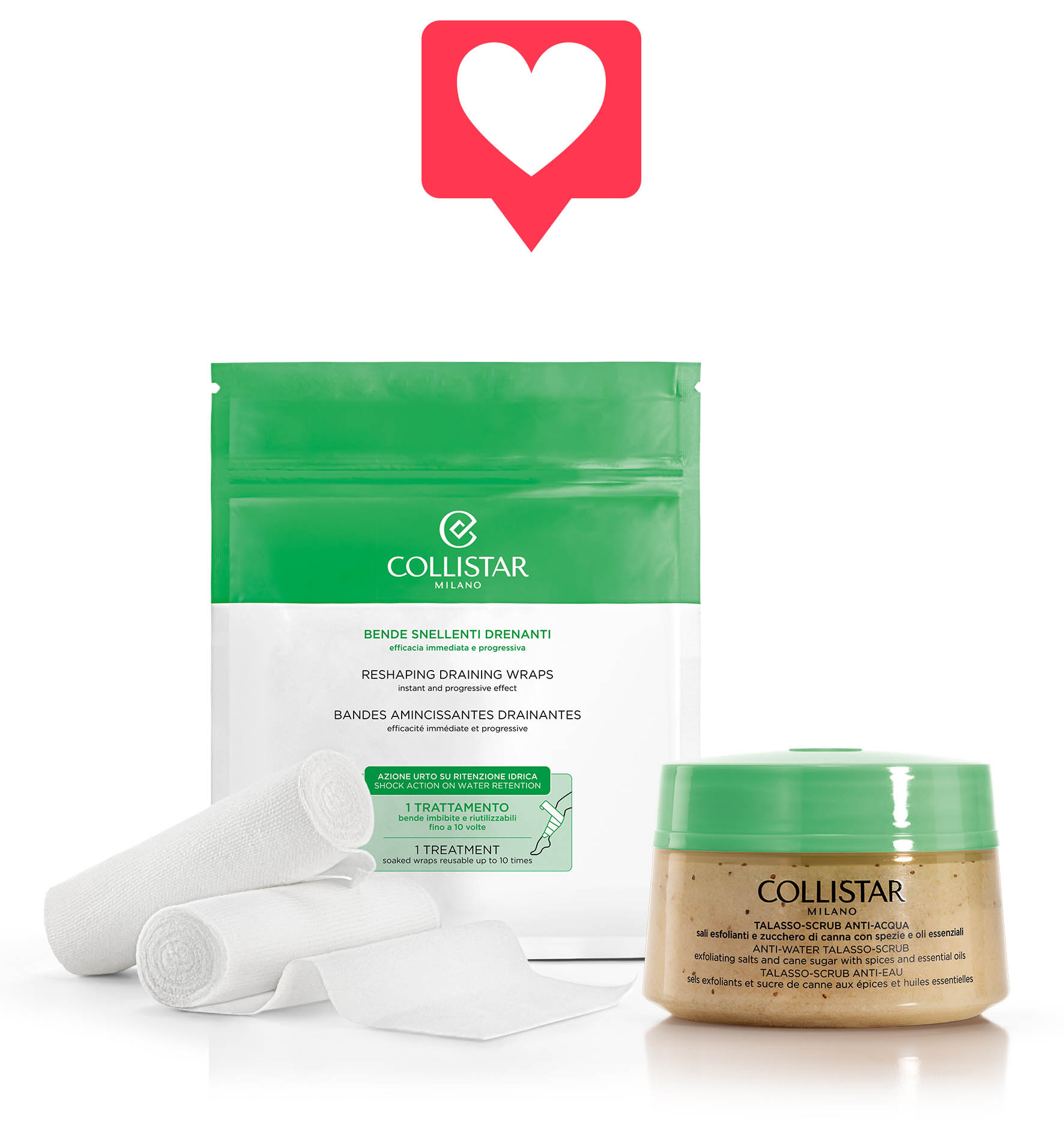 RESHAPING DRAINING WRAPS + ANTI-WATER TALASSO-SCRUB 300g - VALENTINE’S DAY | Collistar - Shop Online Ufficiale
