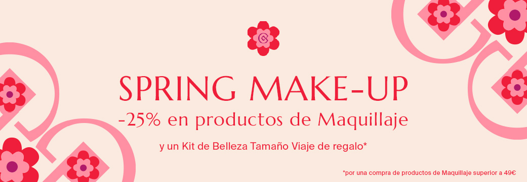 SPRING MAKE-UP - -25%  en productos de Maquillaje y un Kit de Belleza Tamaño Viaje de regalo*.  *por una compra de productos de Maquillaje superior a 49€