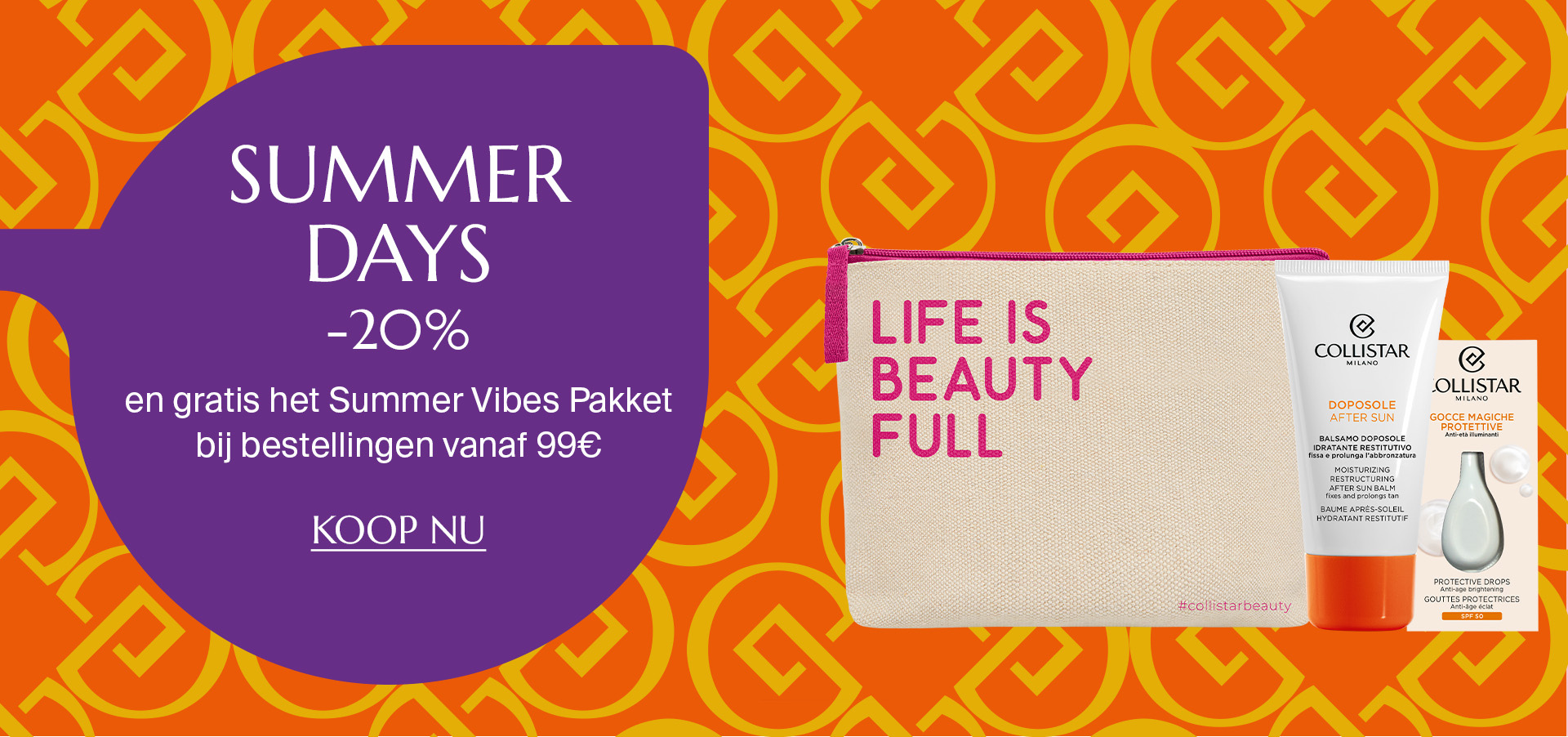 SUMMER DAYS - -20% en gratis het Summer Vibes Pakket bij bestellingen vanaf 99€