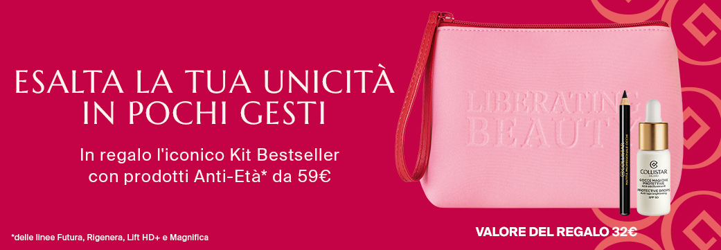 ESALTA LA TUA UNICITÀ IN POCHI GESTI - In regalo l'iconico Kit Bestseller con prodotti anti-età* da 59€ *delle linee Futura, Rigenera, Lift HD+ e Magnifica