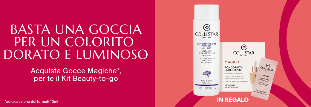BASTA UNA GOCCIA PER UN COLORITO  DORATO E LUMINOSO - Acquista Gocce Magiche*, per te il Kit Beauty-to-go  *ad esclusione dei formati 10ml