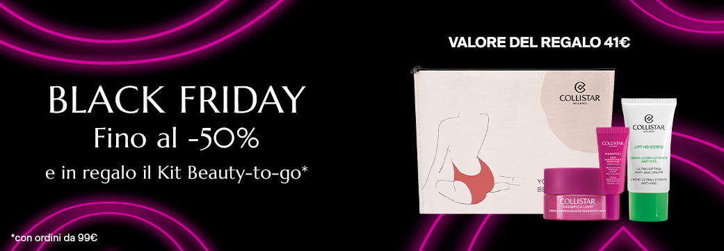 BLACK FRIDAY fino al -50% - e in reglao il kit Beauty-to-go* con ordini da 99€